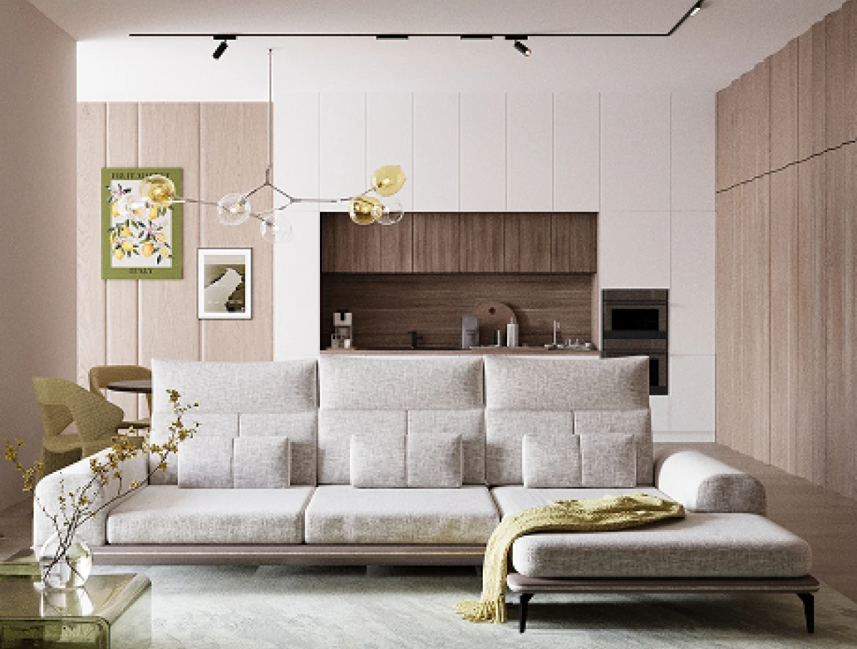 Угловой диван Артемида Бежевый Malta Linen